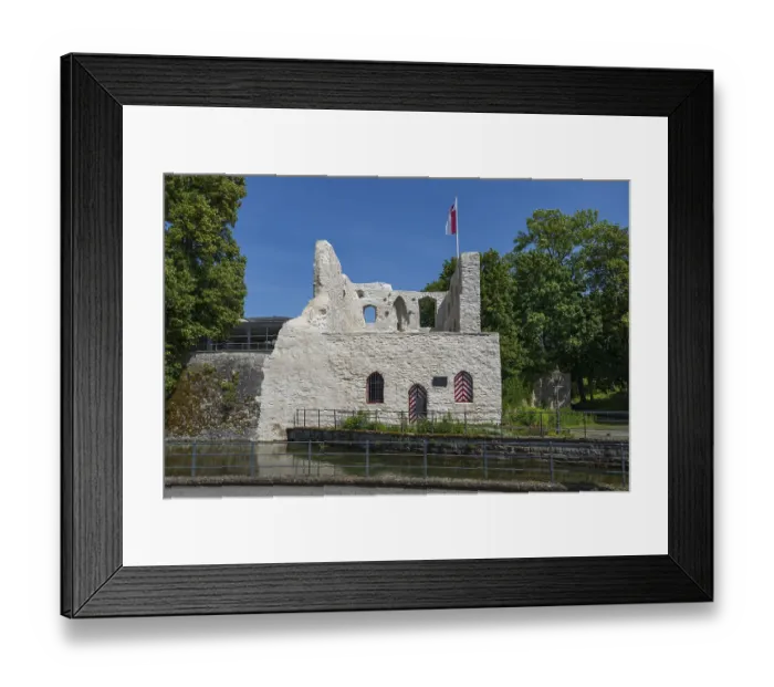 Framed Print : Castle ruins, Lippe spring, Bad Lippspringe