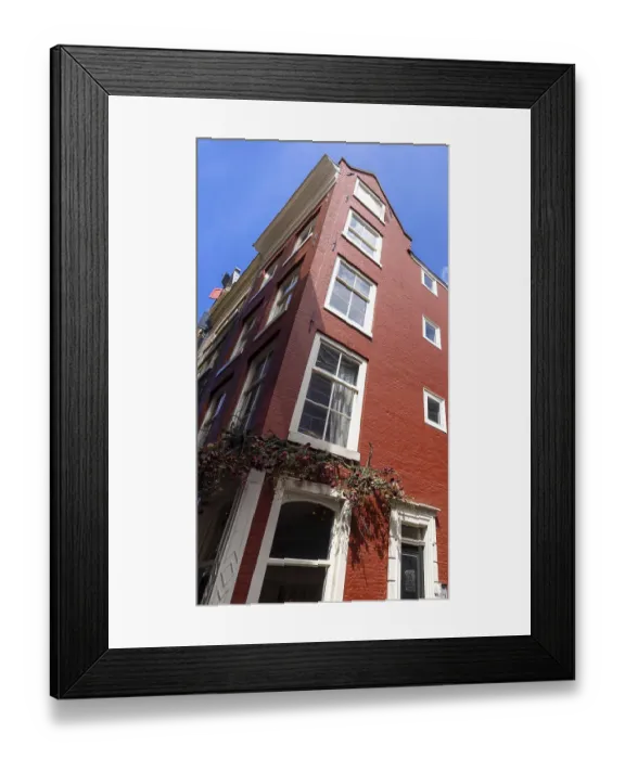 Framed Print : Holland, Amsterdam canals with scenic bridges and historic city center