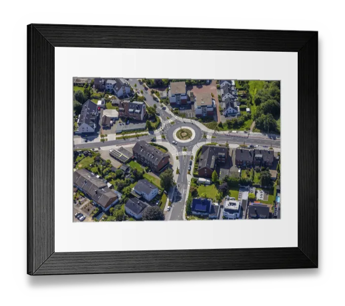 Framed Print : Aerial view, roundabout HackfurthstraBe and Kirchhellener Ring