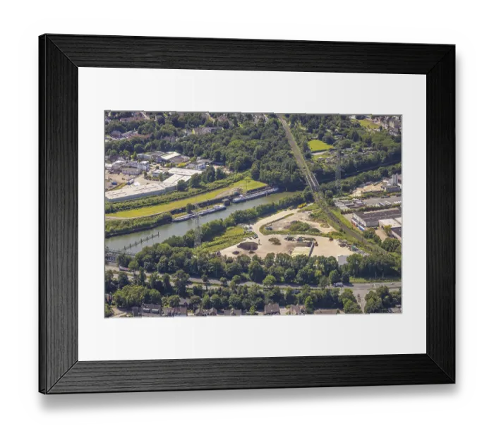 Framed Print : Aerial view, ReNature GmbH green waste recycling recycling yard