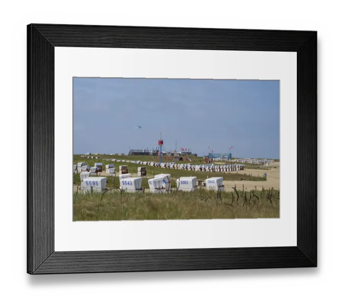 Framed Print : Beach chairs on the family lagoon