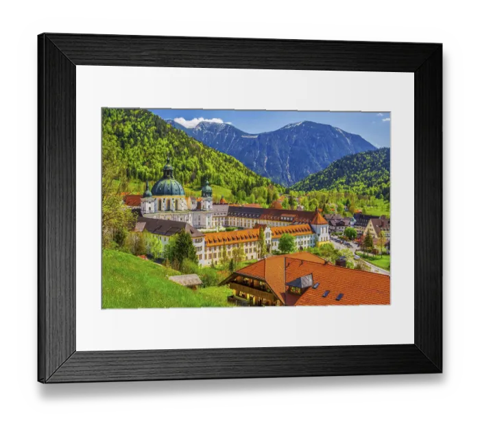 Framed Print : Ettal Monastery in spring, municipality of Ettal