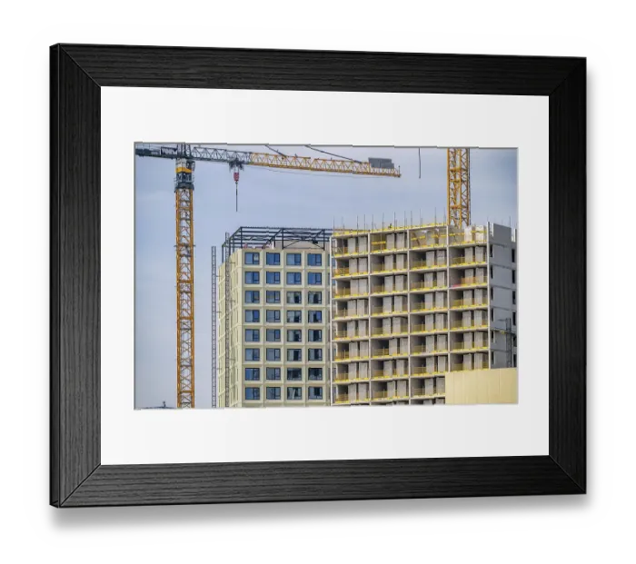 Framed Print : Construction of over 920 student flats at Cambridgelaan in the Science Park Framed Print : Construction of over 920 student flats at Cambridgelaan in the Science Park