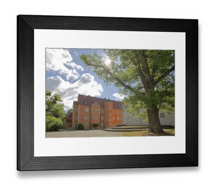 Framed Print : Prince's house backlit by the former Cistercian abbey Framed Print : Prince's house backlit by the former Cistercian abbey