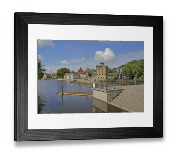 Framed Print : Barrage on the Saale with steps