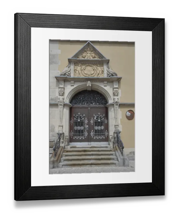 Framed Print : Portal of the baroque town hall