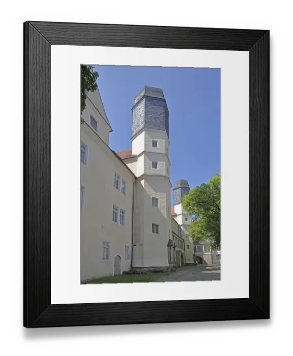 Framed Print : Inner courtyard of the baroque castle with museum
