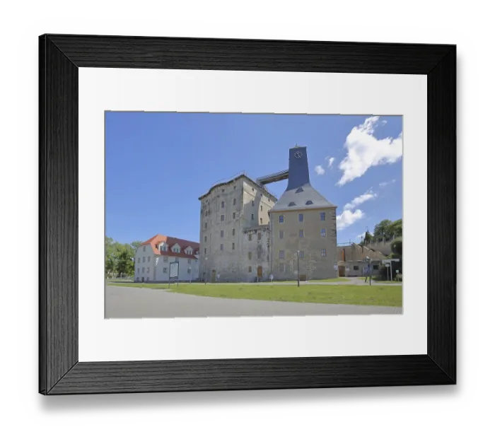 Framed Print : Historic Borlachturm with clock and Witzlebenturm