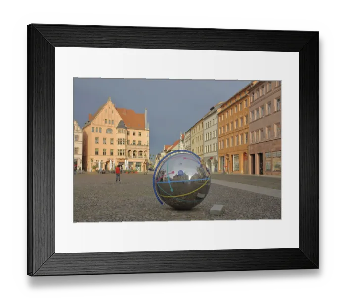 Framed Print : Historic houses with mood lighting on the market square