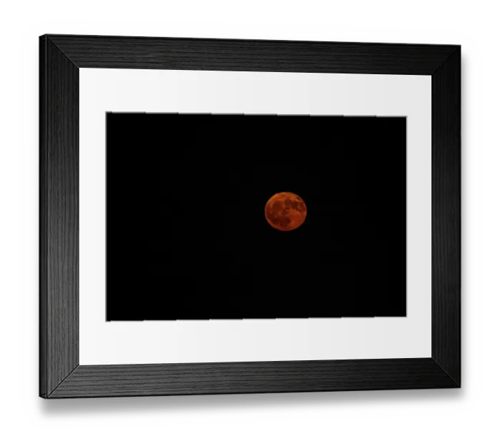 Framed Print : Red full moon in the black night sky Framed Print : Red full moon in the black night sky