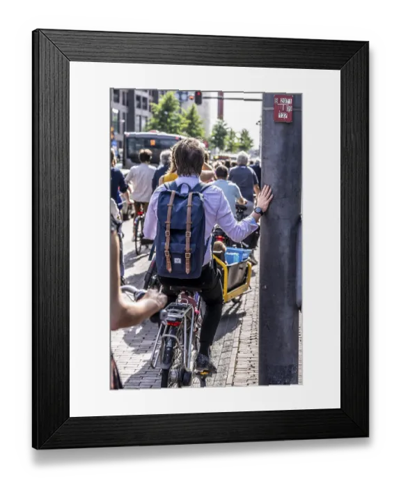 Framed Print : Central cycle path on the Lange Viestraat Framed Print : Central cycle path on the Lange Viestraat