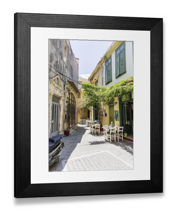 Framed Print : A Mediterranean old town centre