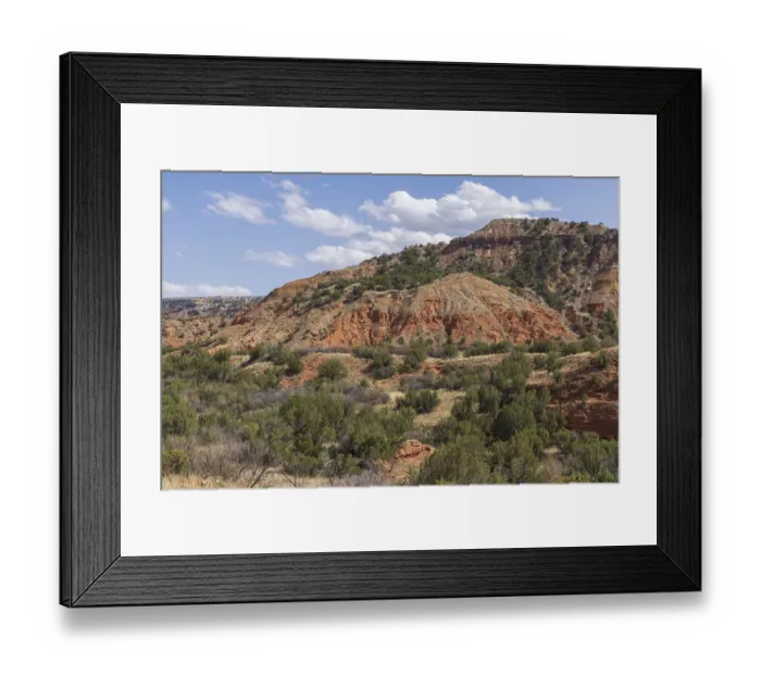 Framed Print : Layered rock formations at Palo Duro Canyon State Park near Amarillo