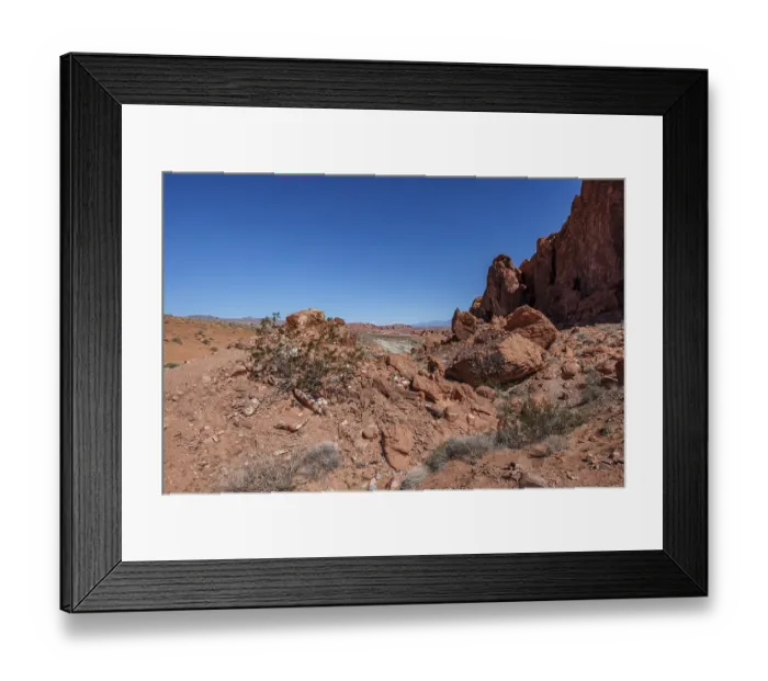 Framed Print : Sandstone rock formations along the Fire Wave Trail at Valley of Fire State Park near Overton