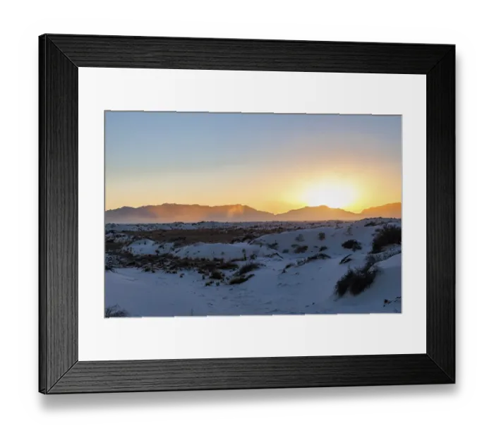 Framed Print : Gypsum dunefields at White Sands National Monument located within the Chihuahuan Desert