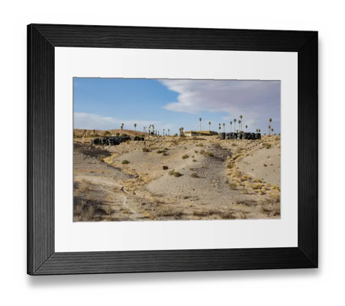 Framed Print : Stacks of old rubber tires in the desert at Echo Bay Framed Print : Stacks of old rubber tires in the desert at Echo Bay