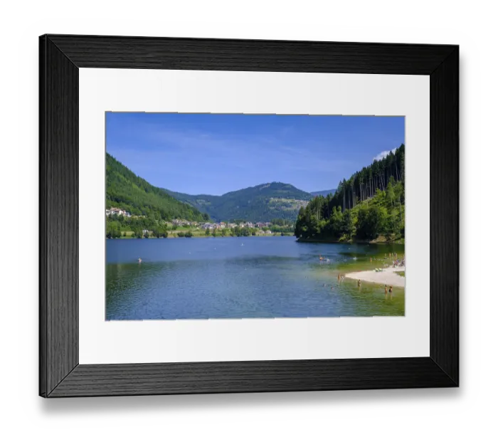 Framed Print : Bathing beach at Lago delle Piazze