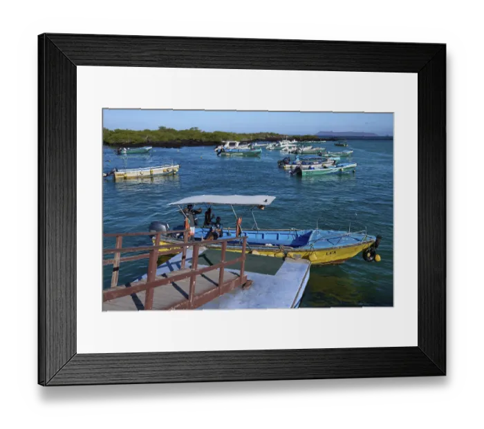 Framed Print : Fishing boats in the natural harbour basin