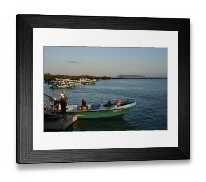 Framed Print : Fishing boats, Isla Tortuga in the background