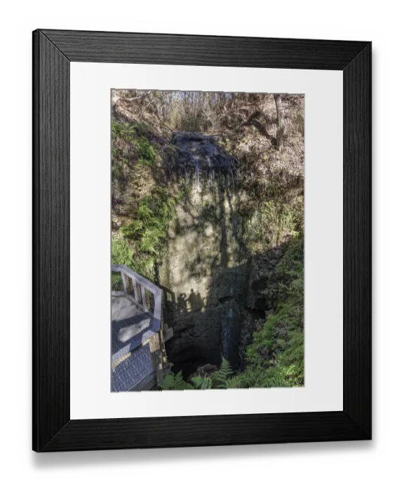 Framed Print : Waters of the highest waterfall in Florida fall into a deep sinkhole at Falling Waters State Park in Chipley