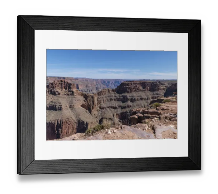 Framed Print : Rock formations at the Eagle Point overlook in Grand Canyon West near Peach Springs