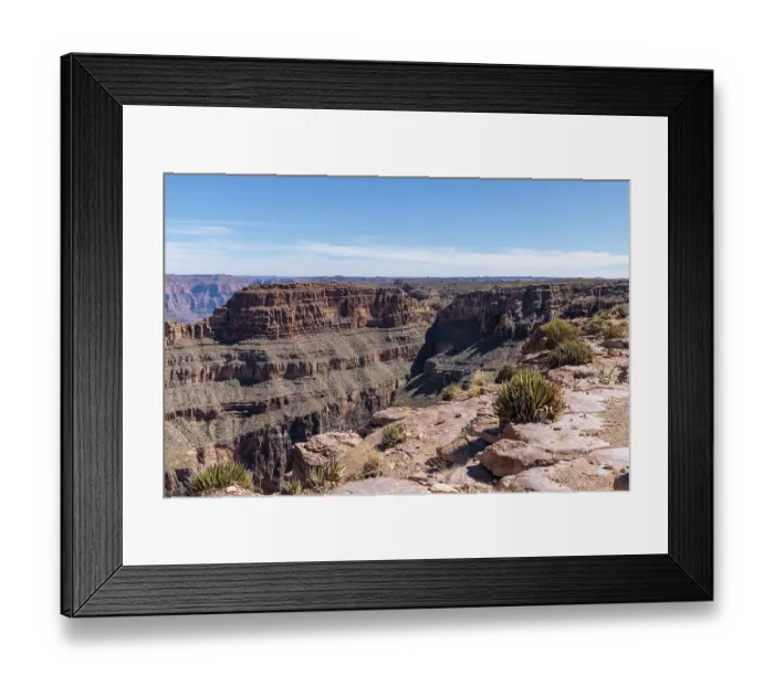 Framed Print : Rock formations at the Eagle Point overlook in Grand Canyon West near Peach Springs