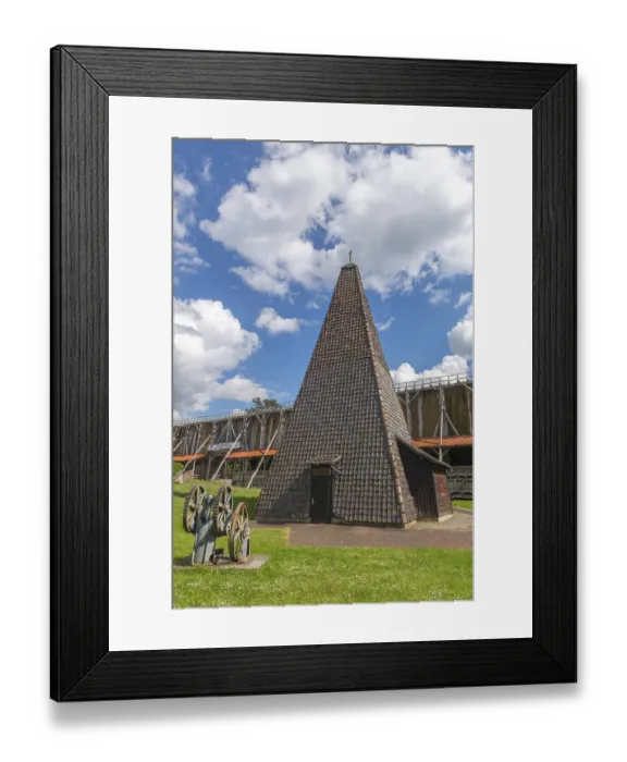 Framed Print : Drilling tower from 1864 for the development of a brine spring