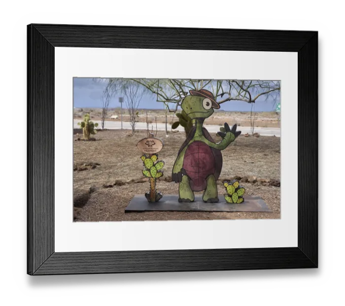 Framed Print : Welcome sign, Photo point, Galapagos Ecologic Airport