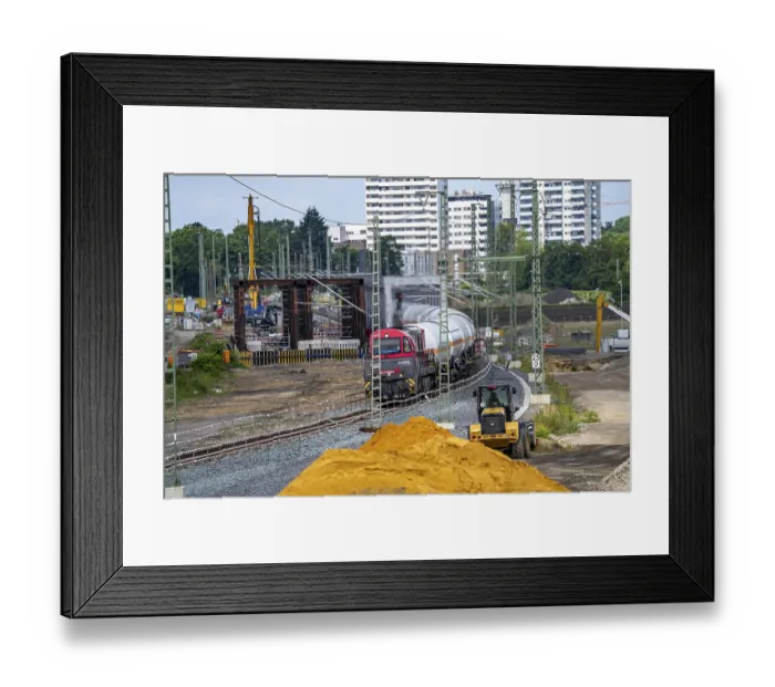 Framed Print : Reconstruction, extension of the Emmerich-Oberhausen railway line