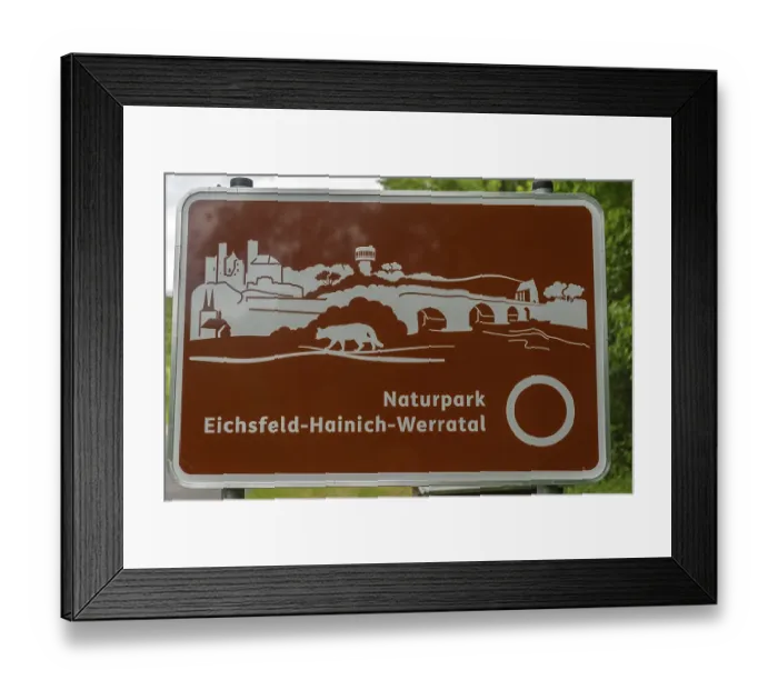 Framed Print : Roadside information board on the Eichsfeld nature park Park Framed Print : Roadside information board on the Eichsfeld nature park Park