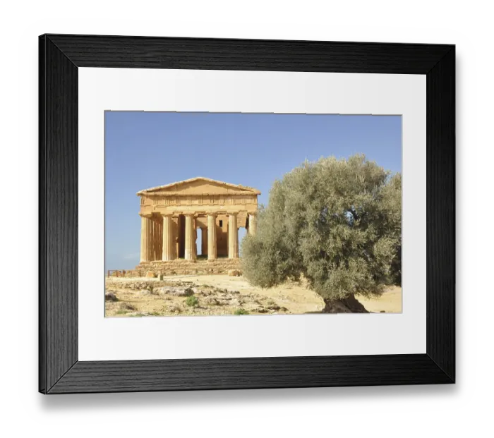 Framed Print : The Temple of Concord is a Greek temple of the ancient city of Akragas located in the Valley of the Temples Framed Print : The Temple of Concord is a Greek temple of the ancient city of Akragas located in the Valley of the Temples