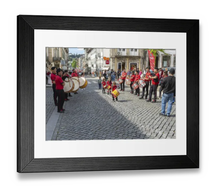 Framed Print : Political rally and march for May Day in city of Guimaraes