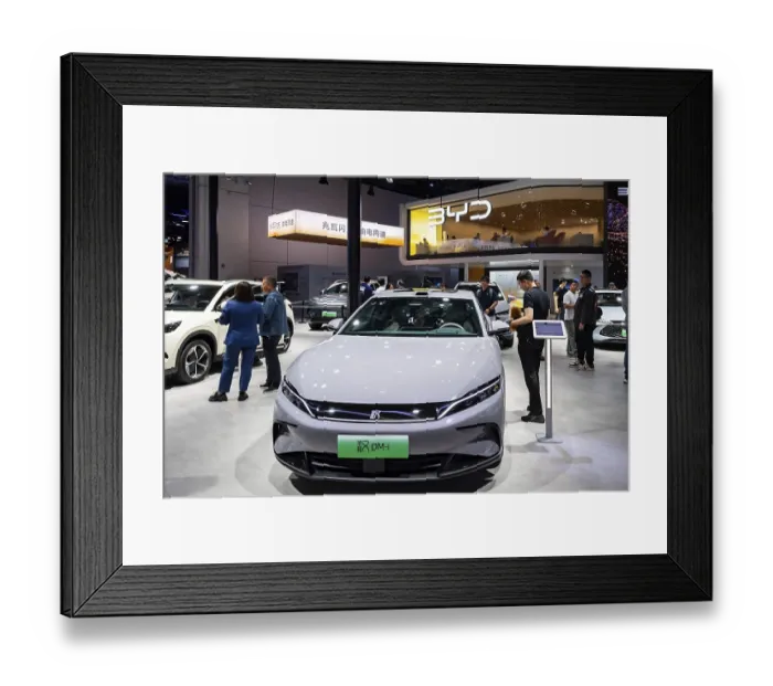 Framed Print : Vehicle, car, electric car, electromobility