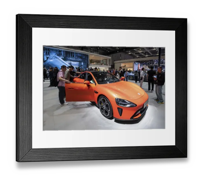 Framed Print : Vehicle, car, electric car, electromobility