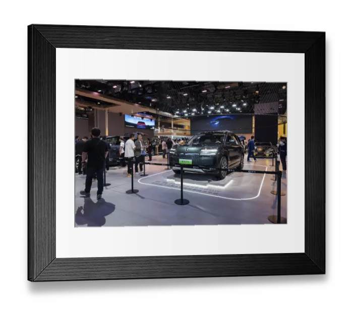 Framed Print : Vehicle, car, electric car, electromobility