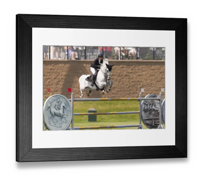Framed Print : Carly Campbell-Cooper of Canada and riding Baretino Framed Print : Carly Campbell-Cooper of Canada and riding Baretino