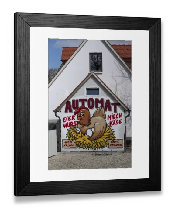 Framed Print : Chicken in a nest, wall painting Framed Print : Chicken in a nest, wall painting