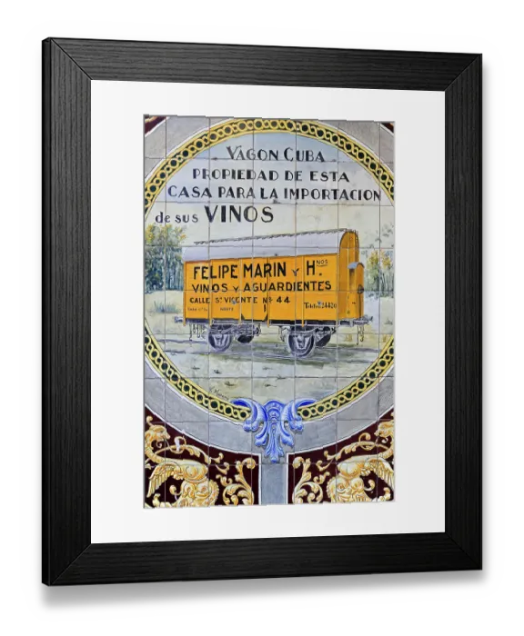 Framed Print : Tavern Casa do Companeiro, painted wall tile on the facade