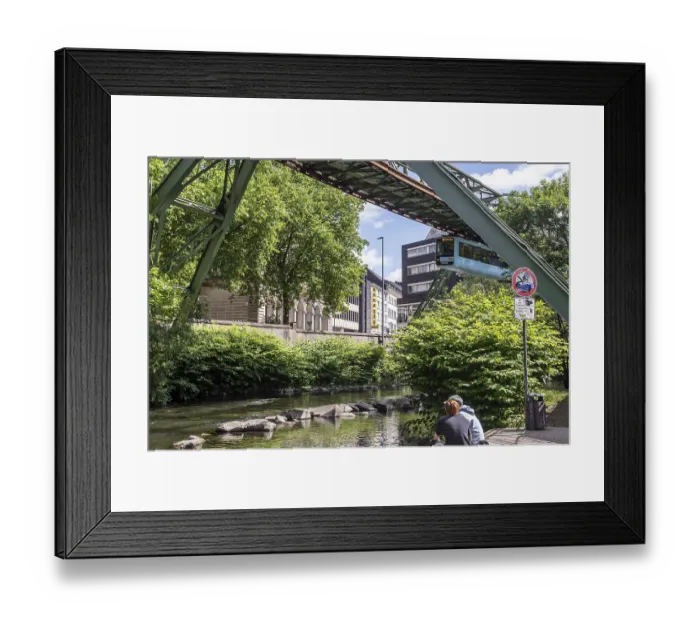 Framed Print : Wuppertal suspension railway over the Wupper - Wuppertal Framed Print : Wuppertal suspension railway over the Wupper - Wuppertal