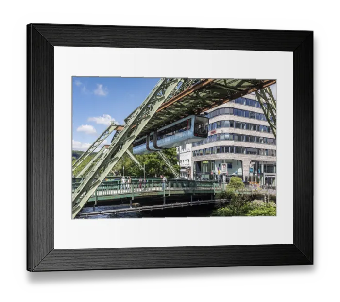 Framed Print : Wuppertal suspension railway over the Wupper in Elberfeld - Wuppertal