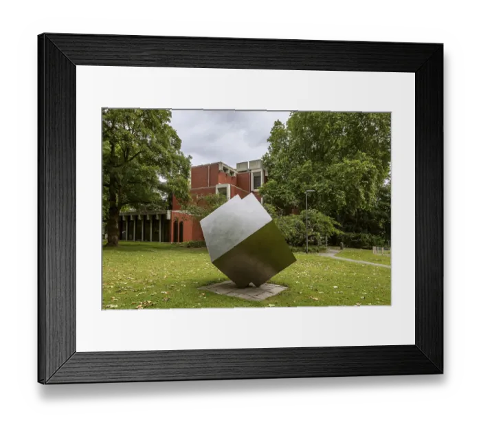 Framed Print : Clemens Sels Museum, stainless steel cube by Josef Neuhaus - Neuss Framed Print : Clemens Sels Museum, stainless steel cube by Josef Neuhaus - Neuss