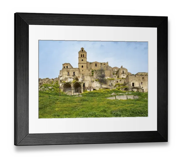 Framed Print : Ghost town of Craco, Basilicata, Italy