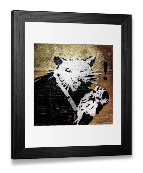 Framed Print : Banksy - Camera Rat, Rat as Ueberwacher