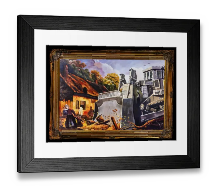 Framed Print : Banksy - Destruction of the Palestinian Livelihood Walled Hotel