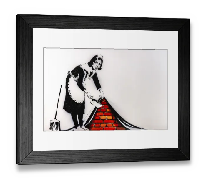 Framed Print : Banksy - Sweep it Under the Carpet