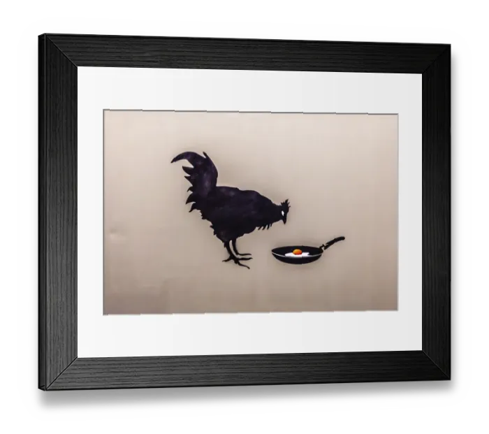 Framed Print : Banksy - Chicken and Egg, exhibition The World of Banksy