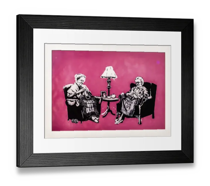 Framed Print : Banksy - Grannies Punks, 2006, exhibition The World of Banksy