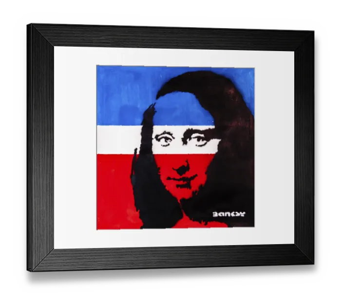 Framed Print : Banksy - Mona Lisa, exhibition The World of Banksy Framed Print : Banksy - Mona Lisa, exhibition The World of Banksy