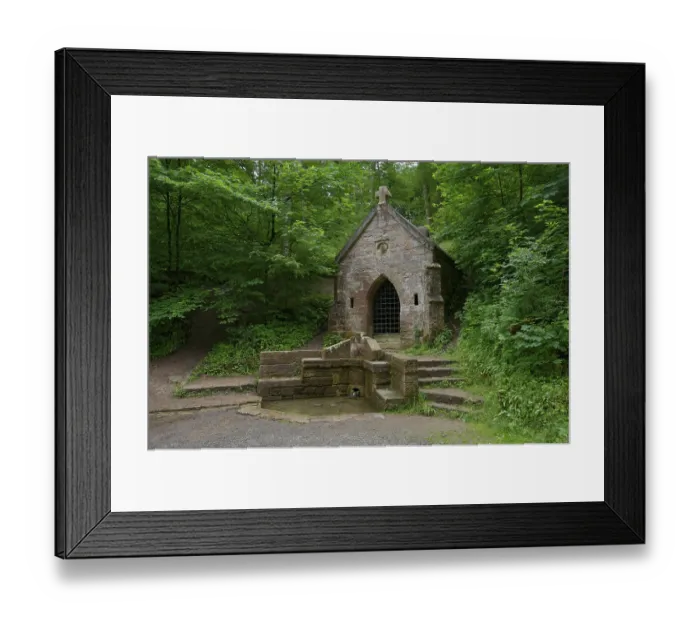 Framed Print : Historic Kopferbrunnen fountain in the Kopfer Valley nature reserve
