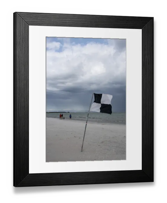 Framed Print : Thick, dark rain clouds gather over the Baltic Sea